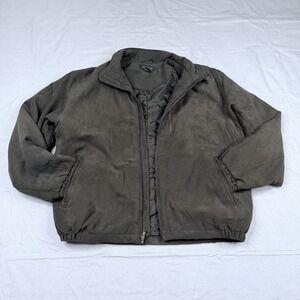Montage Collection Quilted Lining SZ-L Faux Suede Zip Bomber Jacket W/Zip Pocket